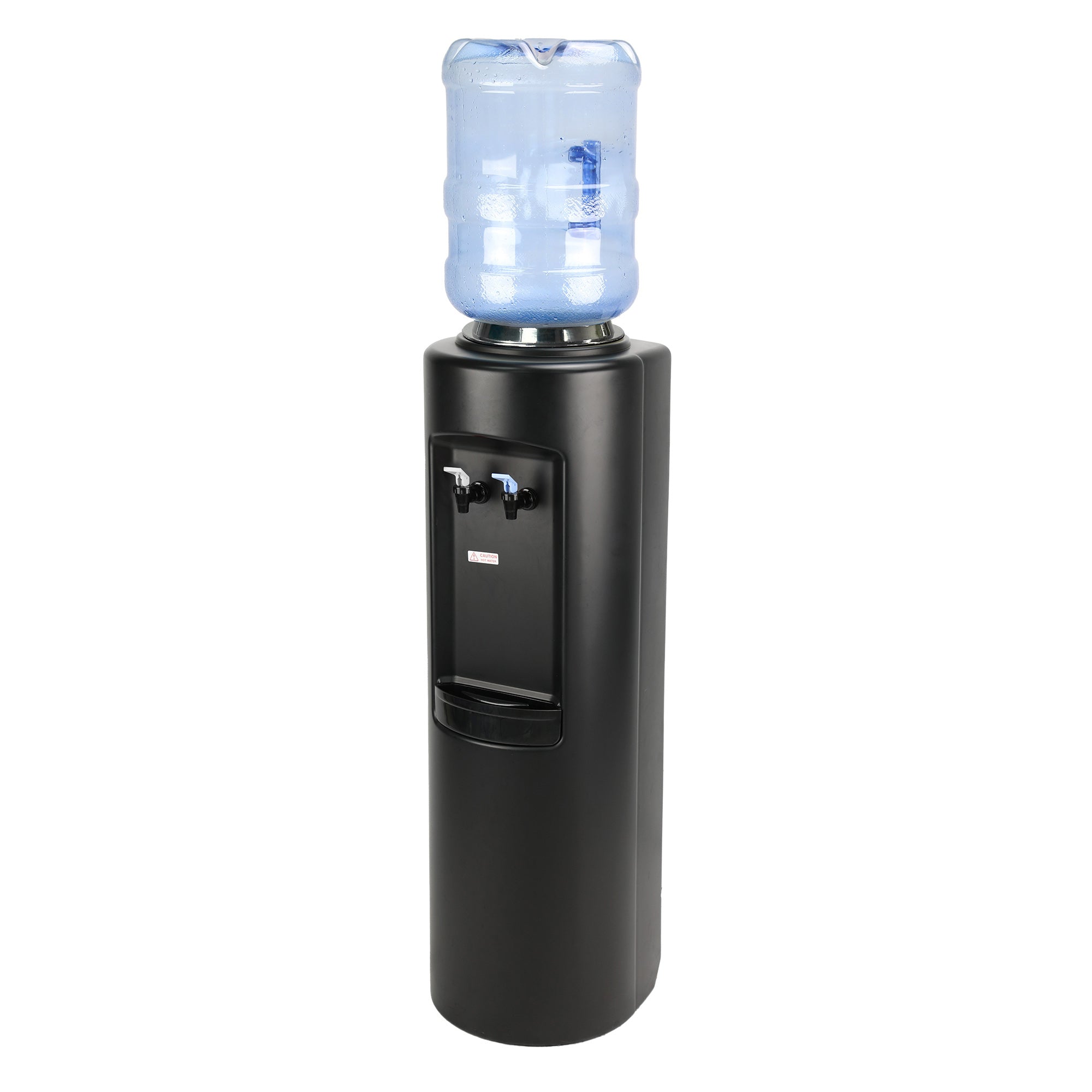 Aspen Elite black water cooler dispenser left view — cook and cold water