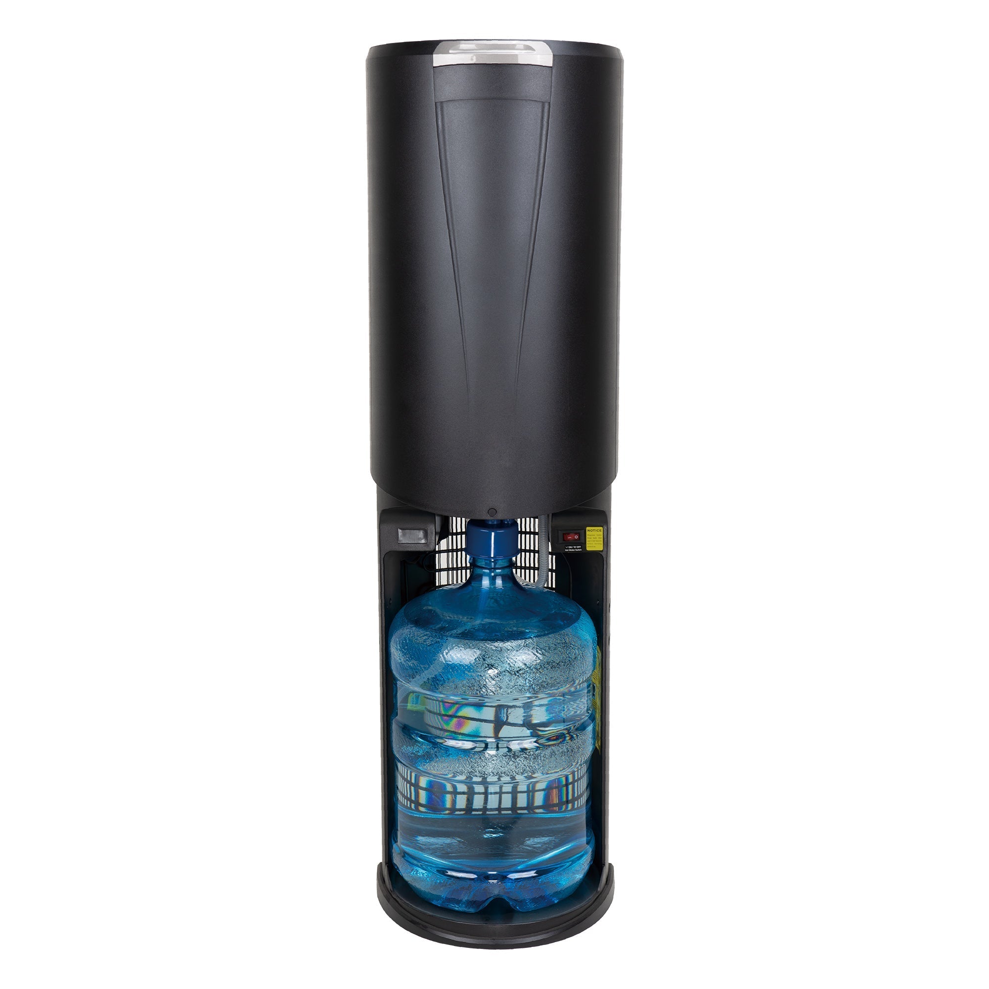 Storm black water cooler dispenser back view — hot and cold water