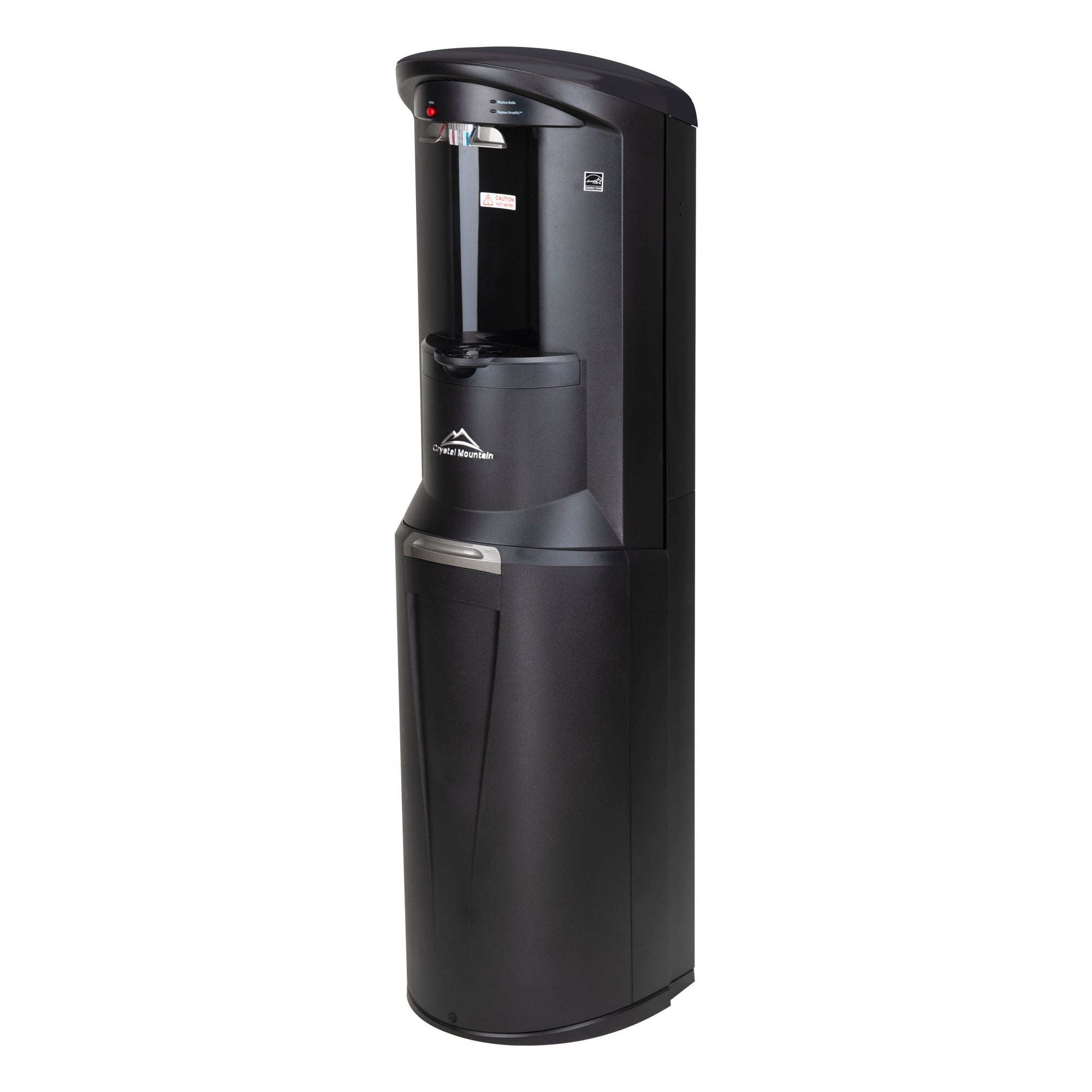 Storm black water cooler dispenser left view — hot and cold water