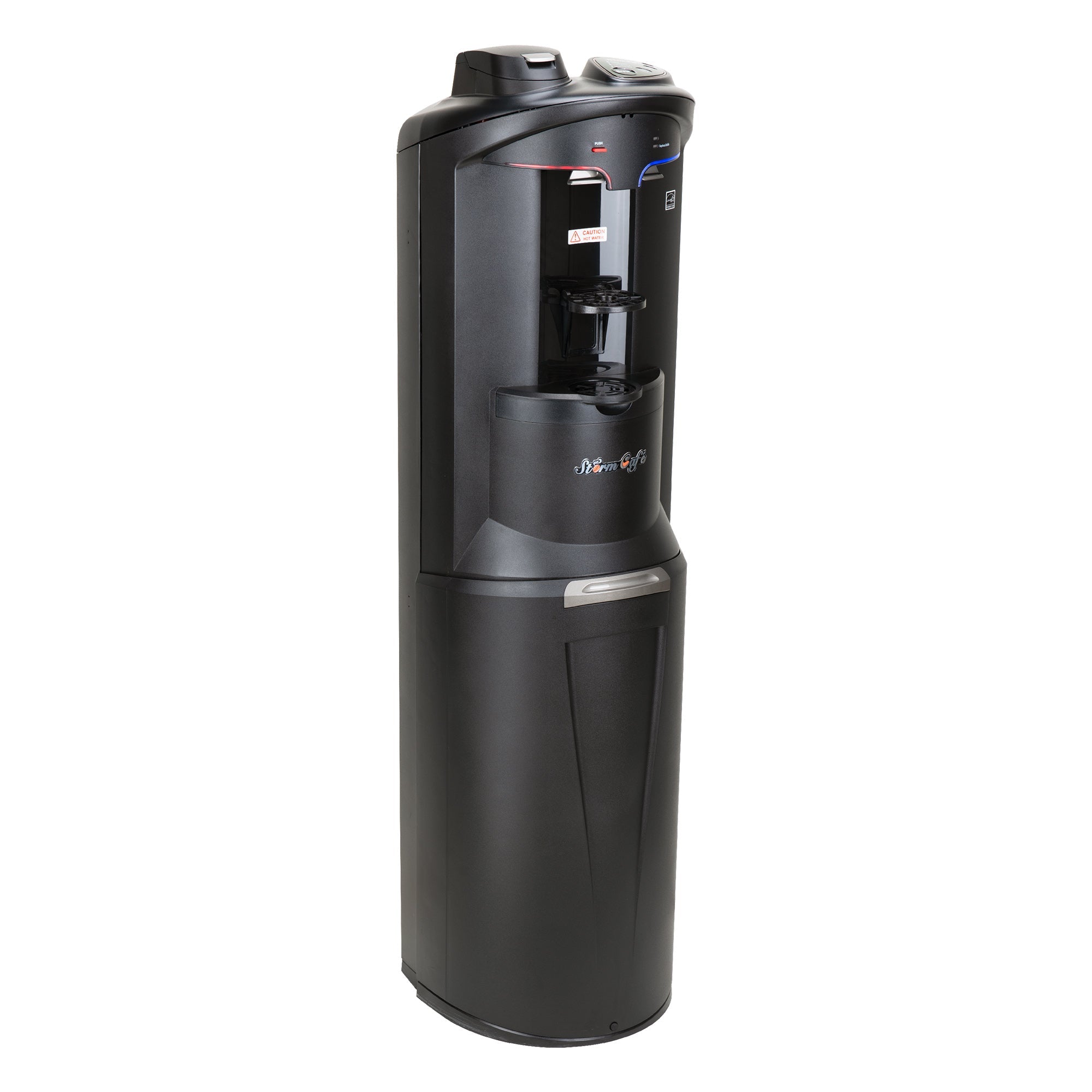 Storm Cafe black water cooler dispenser right view — hot and cold water
