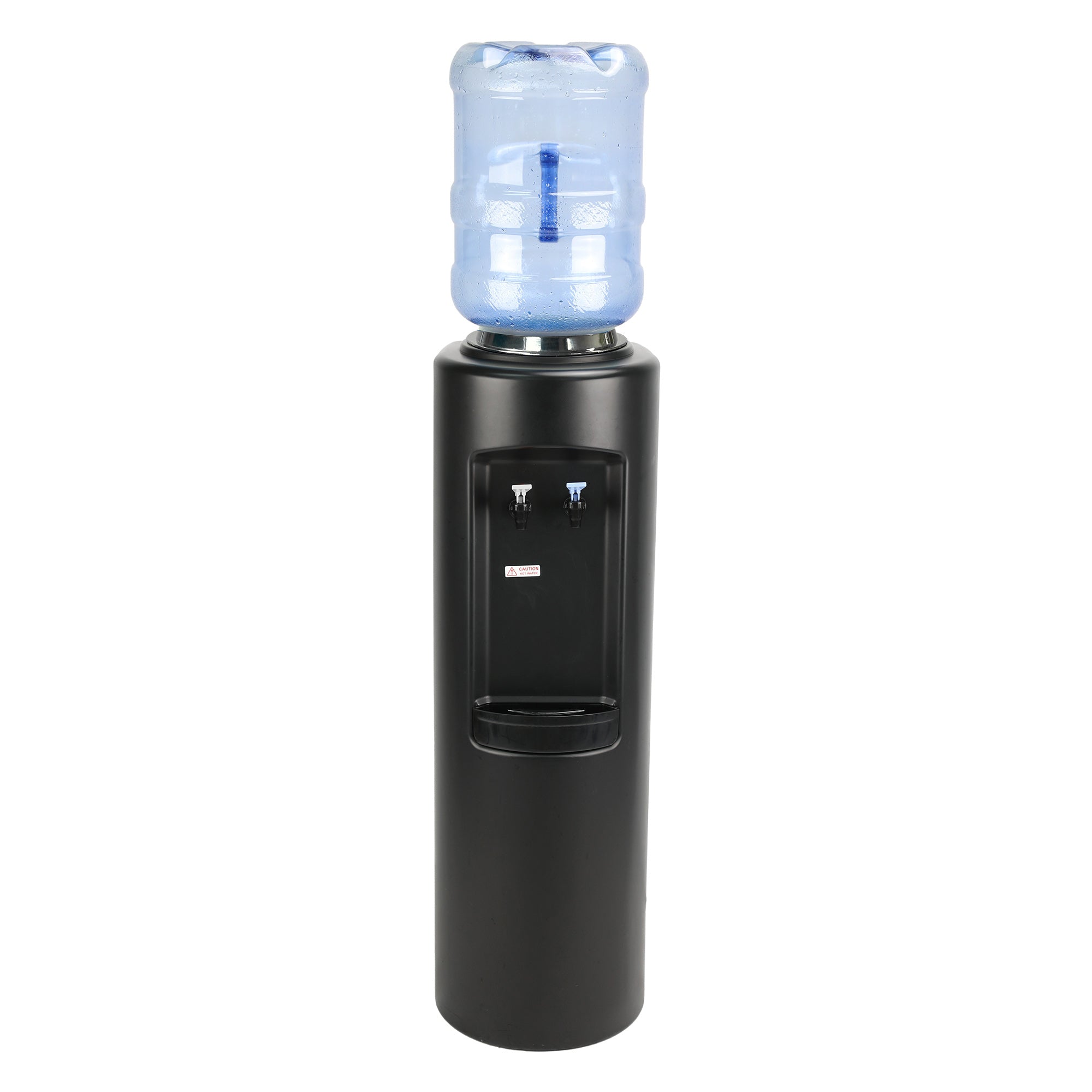 Aspen Elite black water cooler dispenser front view — cook and cold water
