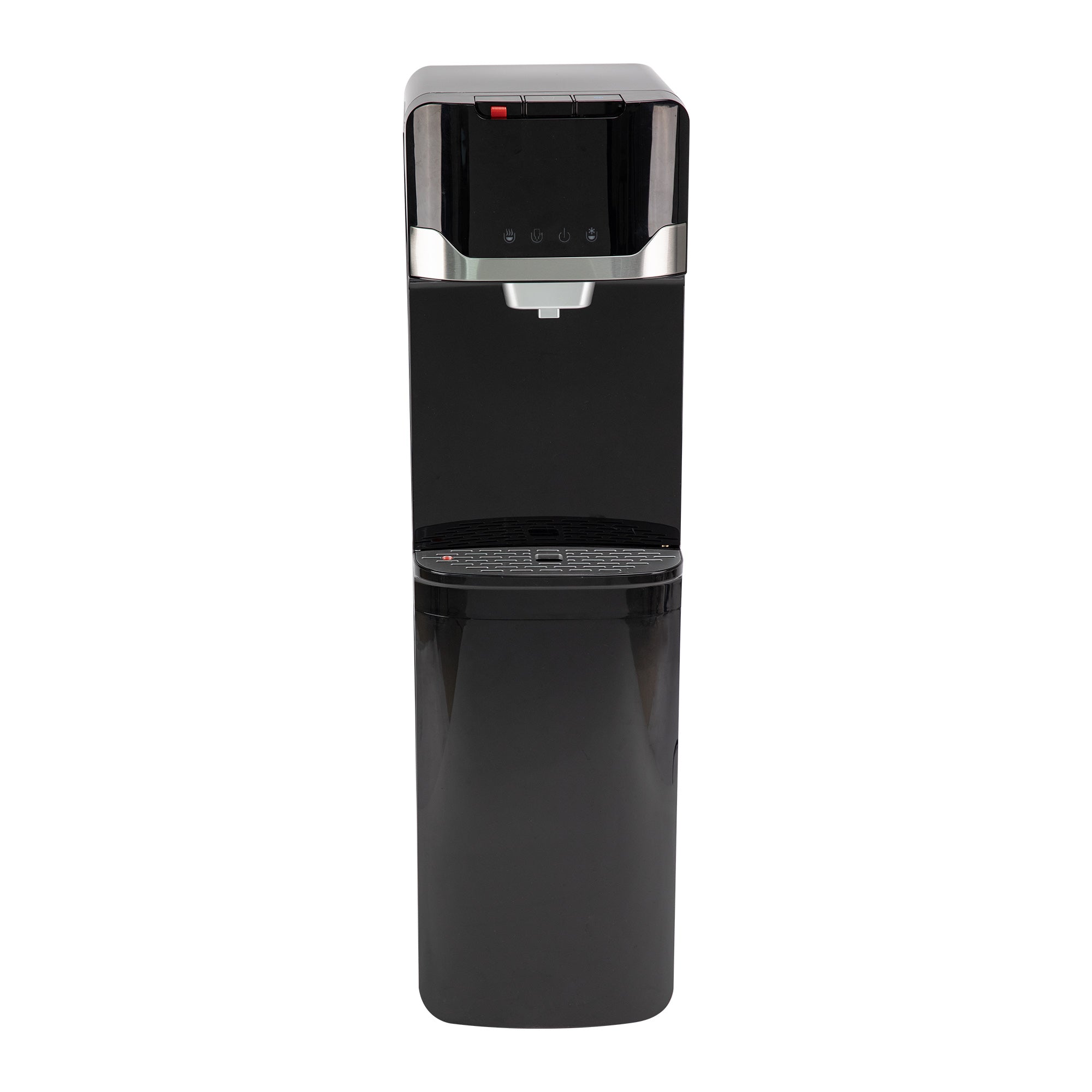 Tahoe Tri-Temperature black water cooler dispenser front view